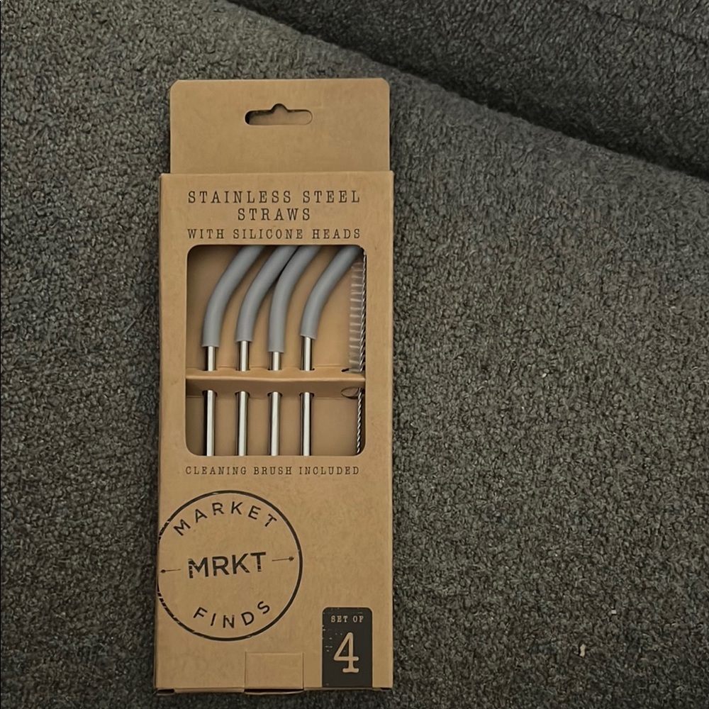 Stainless Steel Straws with Silicone Heads